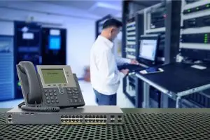 a person checking voip security and encryption