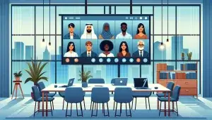 group of people video-conferencing