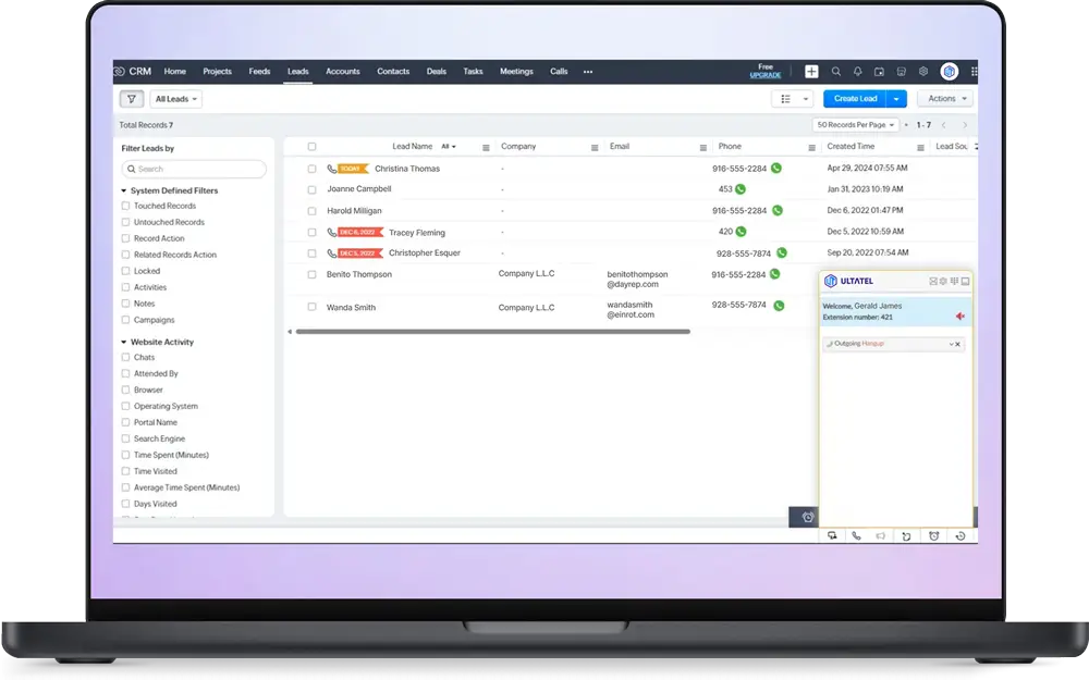 Zoho Integration Macbook pro Ultatel